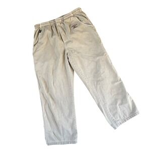 crazy shirts KONA COFFEE DYED Pants Mens M Tan Khaki Resort Wear Hawaii Elastic